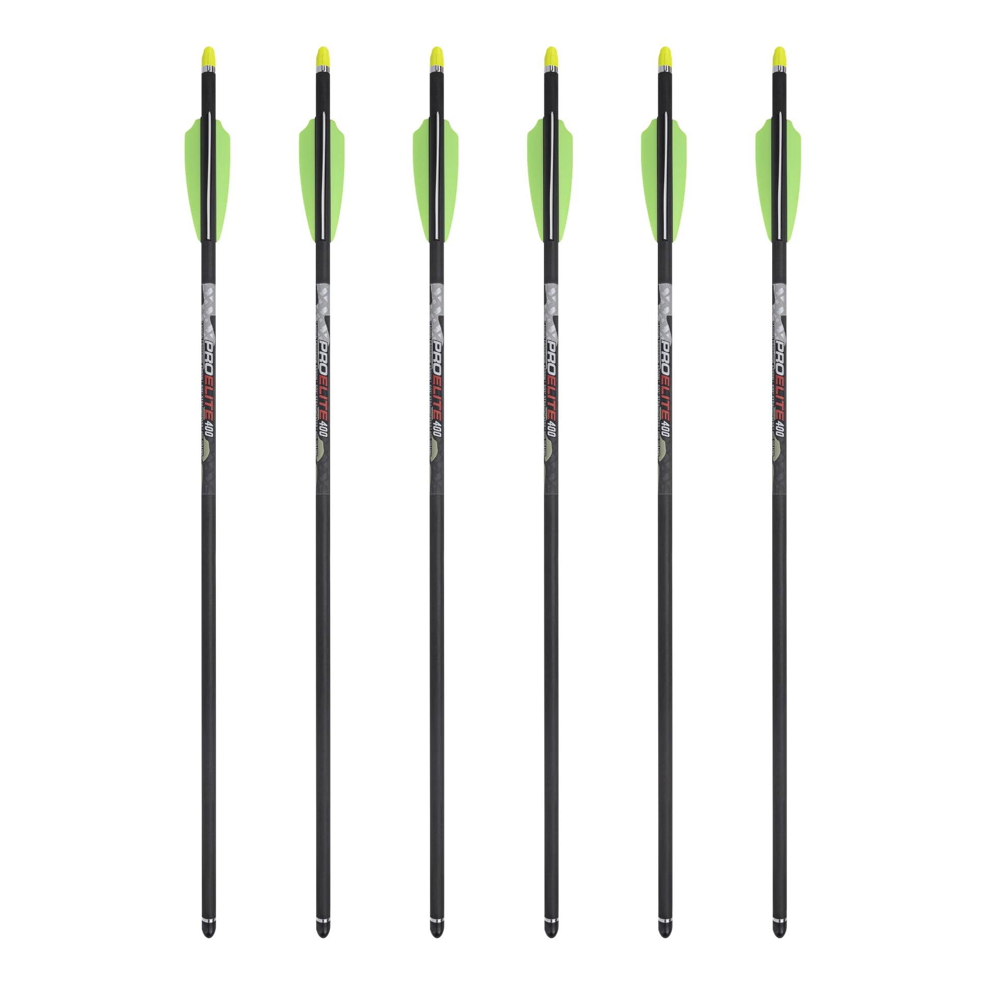 TenPoint Pro Elite 400 Carbon Crossbow Arrows - 20", Pack of 6 - with Alpha-Nock HP & HP Aluminum Bushing