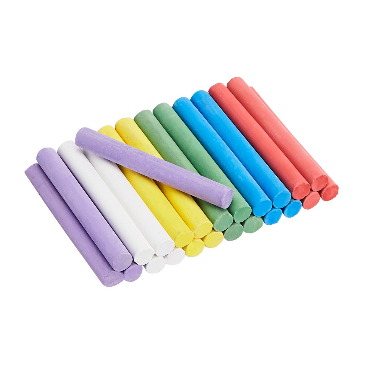Amazon Basics Dustless Chalk with Eraser, 24 Count (Pack of 1), Assorted