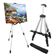 Art Easel Stand for Painting and Sign - RRFTOK Aluminum 66 Inch Metal Tripod Adjustable Portable Easels for Display - Canvas Stand for Table Top Floor Drawing for Artists Adult Holder or Teen
