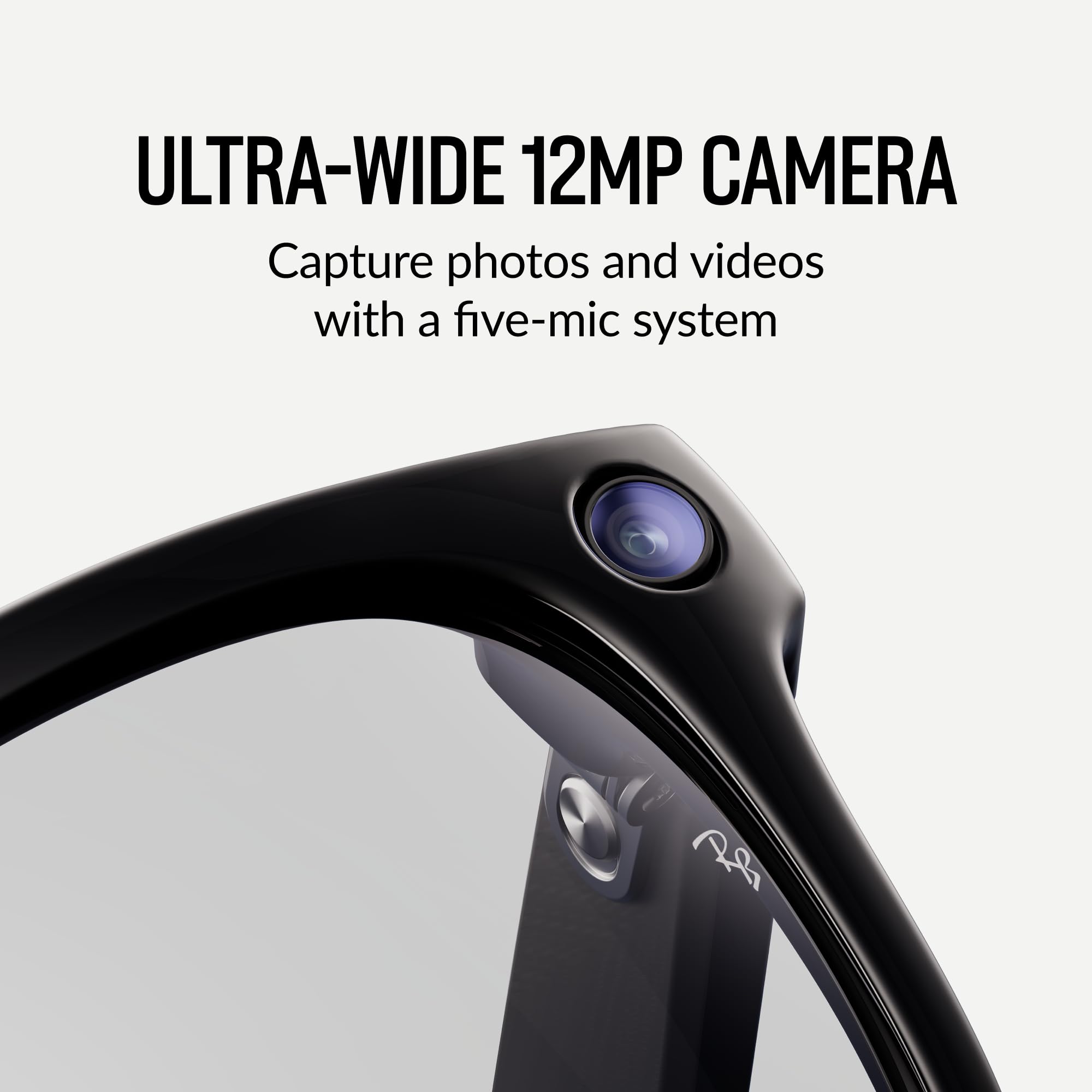 Meta Ray-Ban Glasses, Wayfarer, Shiny Black | 12 MP ultra-wide camera for HD photos and video — Open Ear Speakers for music, podcasts and more AI for voice commands and personalized experiences