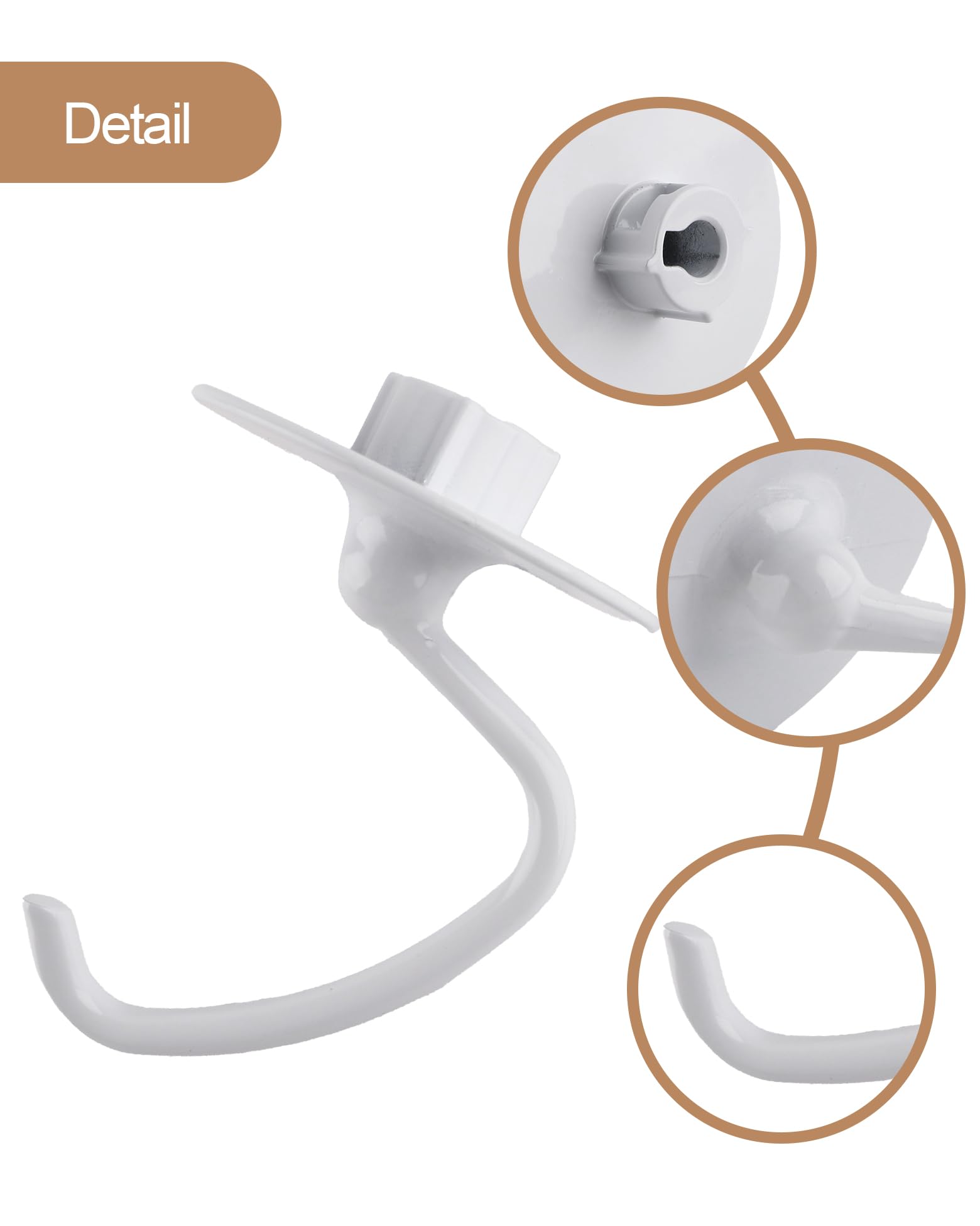 MEET JUICE C-shaped K45DH Coated Dough Hook, Attachment for KitchenAid 4.5-5.0 Quart Bowel, Compatible with KitchenAid K45 K45SS KSM90 KSM150 Tilt-Head Stand Mixers