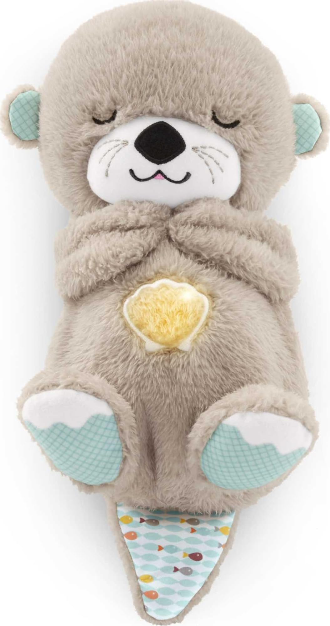 Fisher-Price Baby Spielzeug Beruhigender Otter Tragbare Plüsch-Soundmaschine mit Musik, Lichtern & Atembewegung für Neugeborene ab 0 Monaten