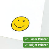 30 Sheets, Printable White Sticker Paper, Laser/Inkjet Printing - Matte, Letter Size (8.5" x 11")