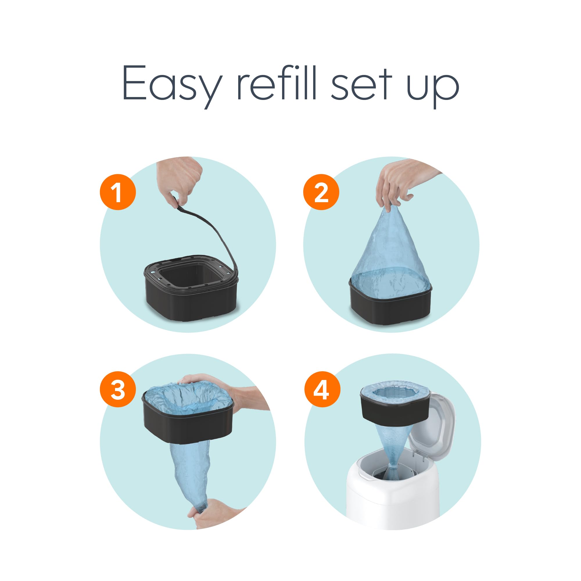 Diaper Genie Jumbo Square Refill, with Continuous Film, can Hold up to 810 Newborn-Sized Diapers per Refill.