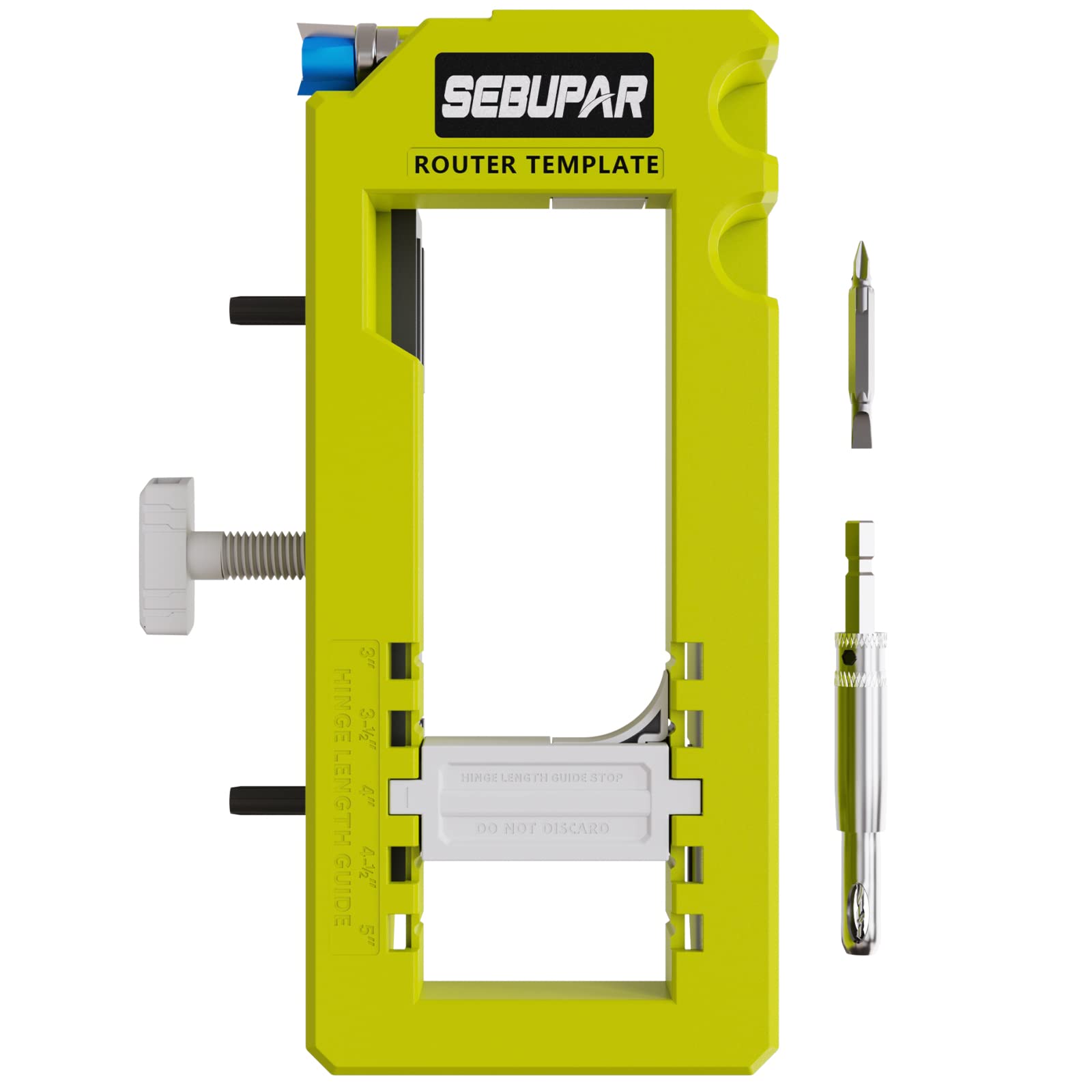 Door Hinge Jig, Door Hinge Mortiser, Router Template Fits for Door Hinges from 3” to 5” Length and Types of Sqaure, Radius 1/4” or Radius 5/8”.