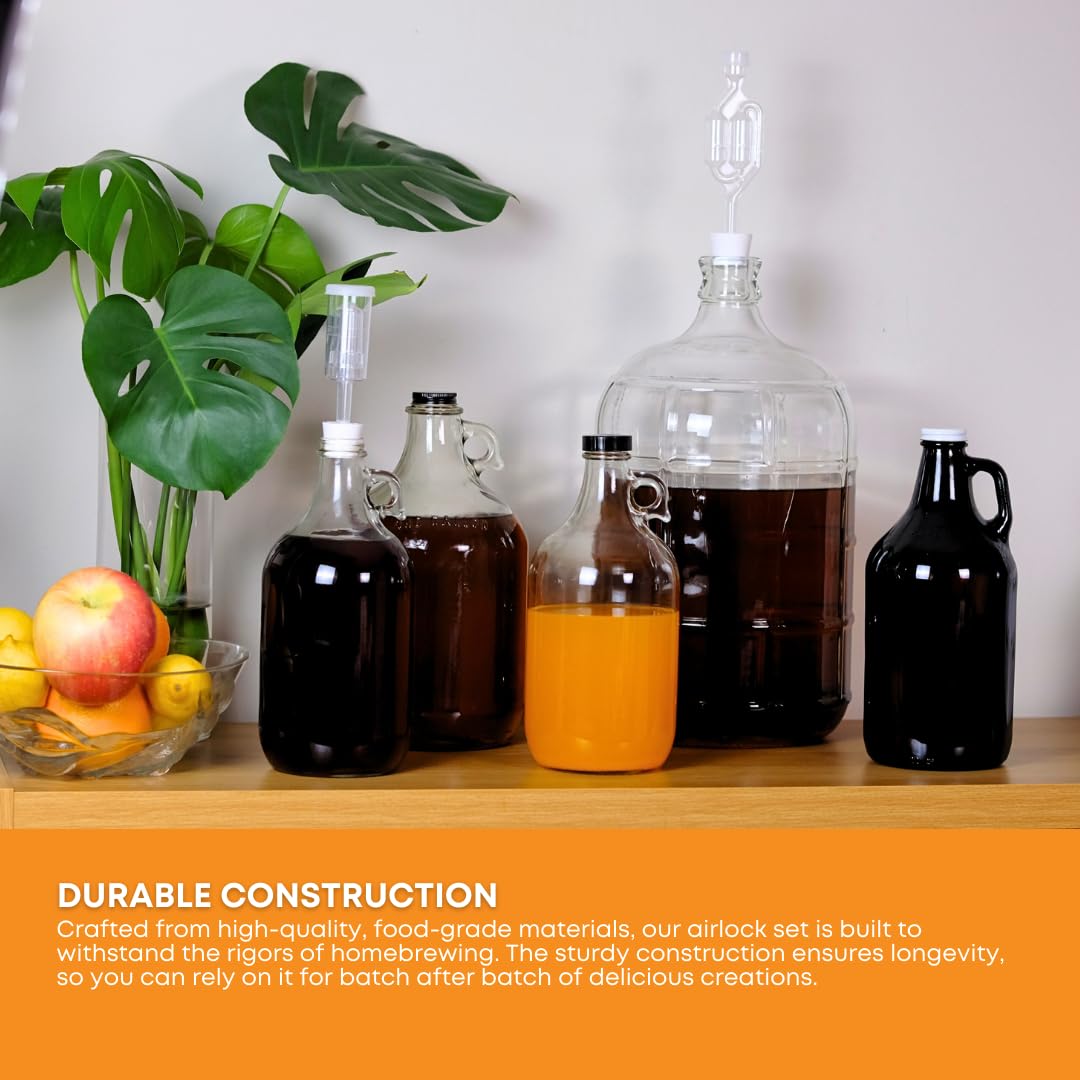 Twin Bubble Airlock and Carboy Bung (Pack of 2)