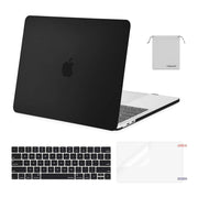 MOSISO Compatible with MacBook Pro 13 inch Case M2 2024, 2023, 2022-2016 A2338 M1 A2251 A2289 A2159 A1989 A1708 A1706, Plastic Hard Shell&Keyboard Cover&Screen Protector&Storage Bag, Black