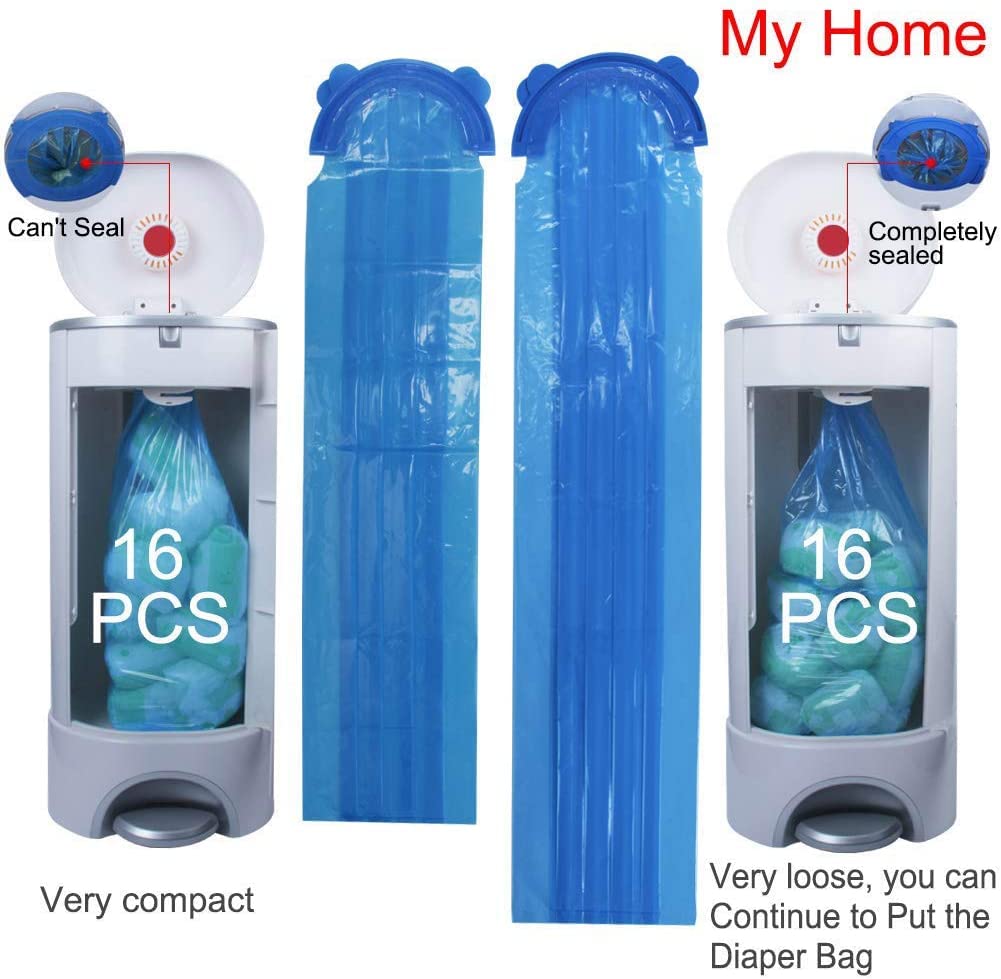 Diaper Pail Refill Bags, 1088 Counts, 34 Bags, Fully Compatible with Arm&Hammer Disposal System