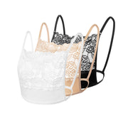 3Pcs Lady Lace Wearable Mock Camisole Bra Insert Overlay Modesty Panel Vest.