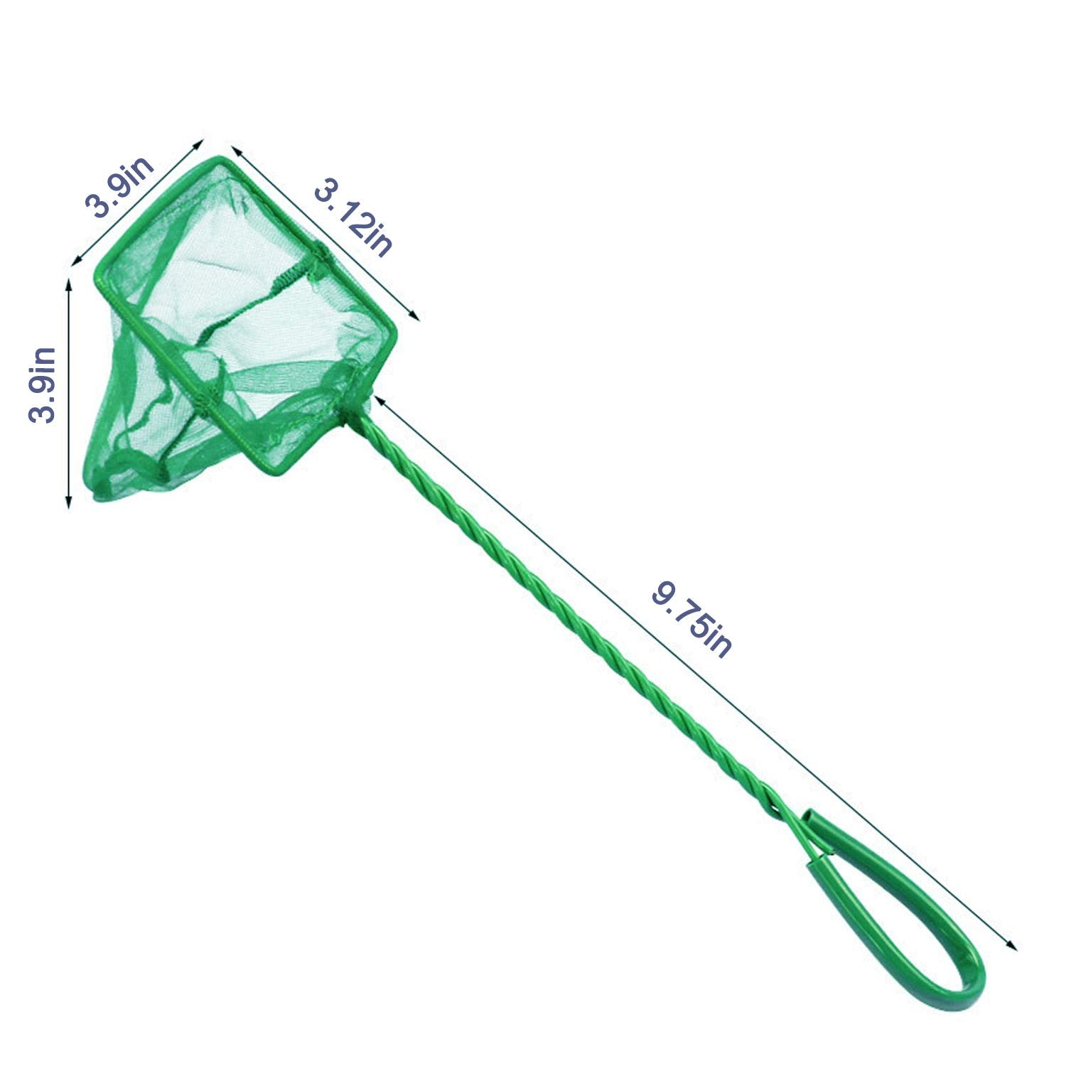 2 Pack Aquarium Fish Nets, DSSPORT 4 Inch Small Mesh Fish Catch Nets with Plastic Handle Green (Pine Green)