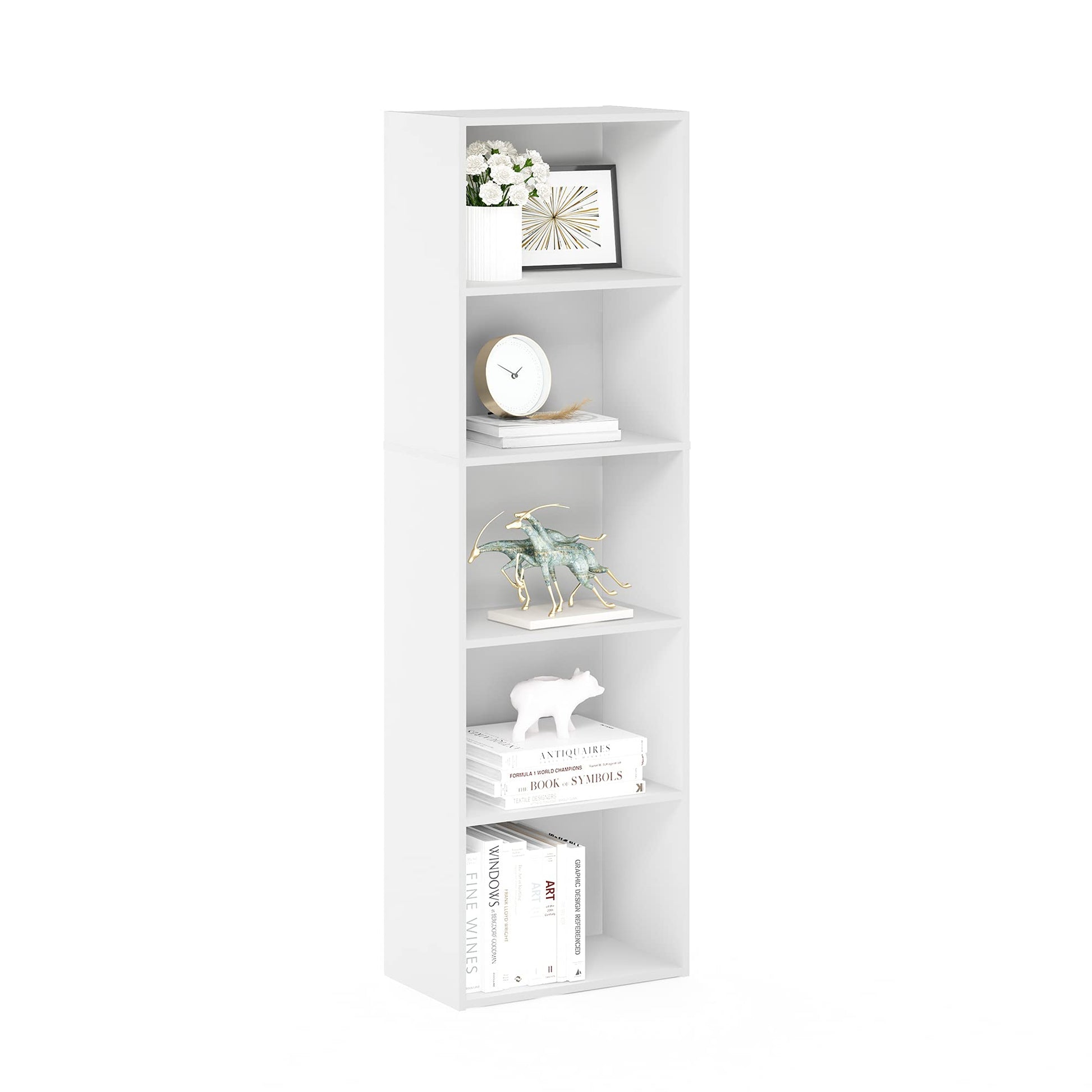 Furinno Luder Bookcase / Book / Storage , 5-Cube, White