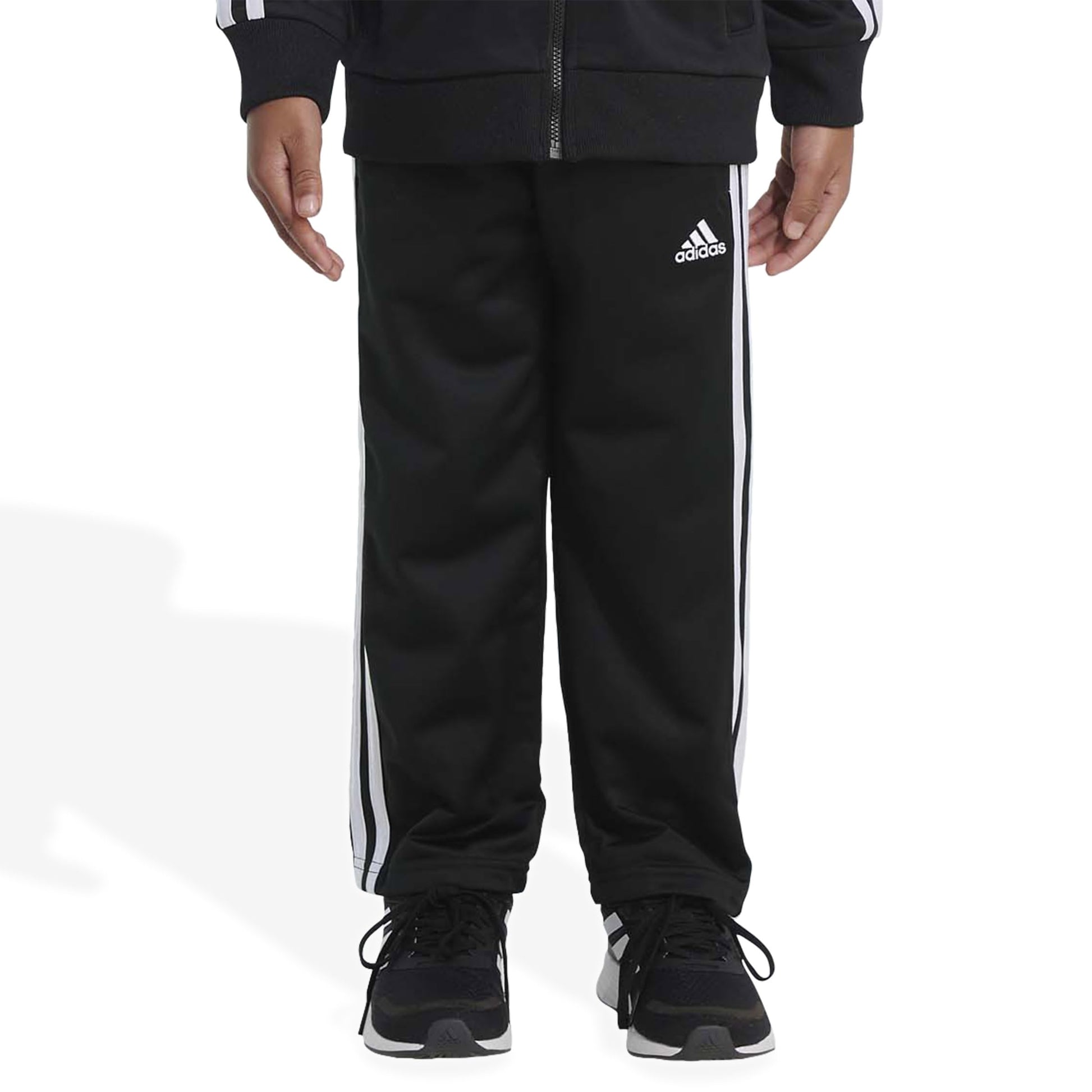 adidas boys Active Sports Athletic Tricot Jogger Track Pants, Iconic Adi Black, Medium US