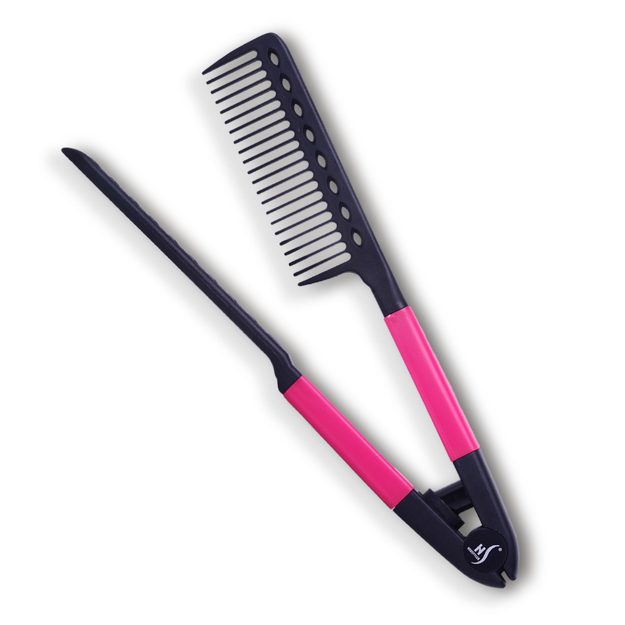 Herstyler Haarglätterkamm - Glättungskamm für Glätteisen - Erleichtert das Styling - Glattes Haar in Minuten (Rosa)