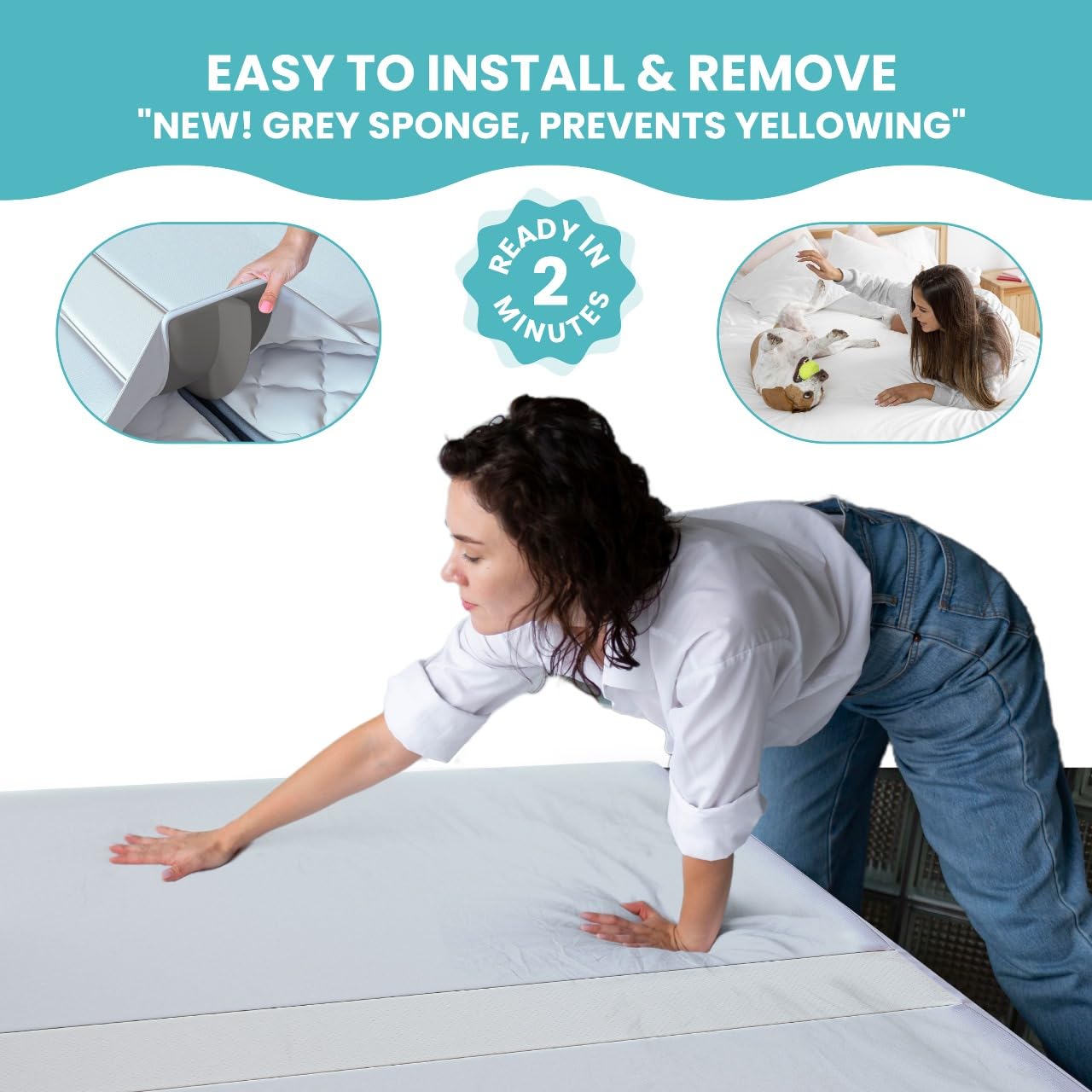 2-in-1 Bed Bridge Twin to King with Attached Sheet – Bed Gap Filler & Twin to King Bed Converter (Patent Pending)