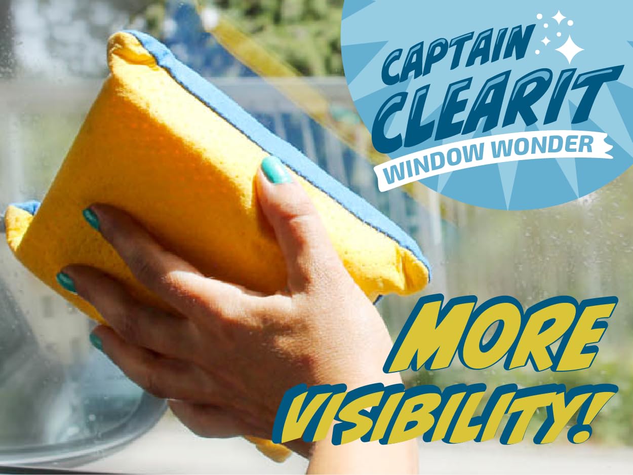 Sponge - Window Cleaner Tool for Car Windshield, Mirrors, Glass - Non-Scratch, Super Absorbent Window Cleaning Sponges - Car Cleaning Supplies 2-Pack - 6 X 4.5 X 2 in