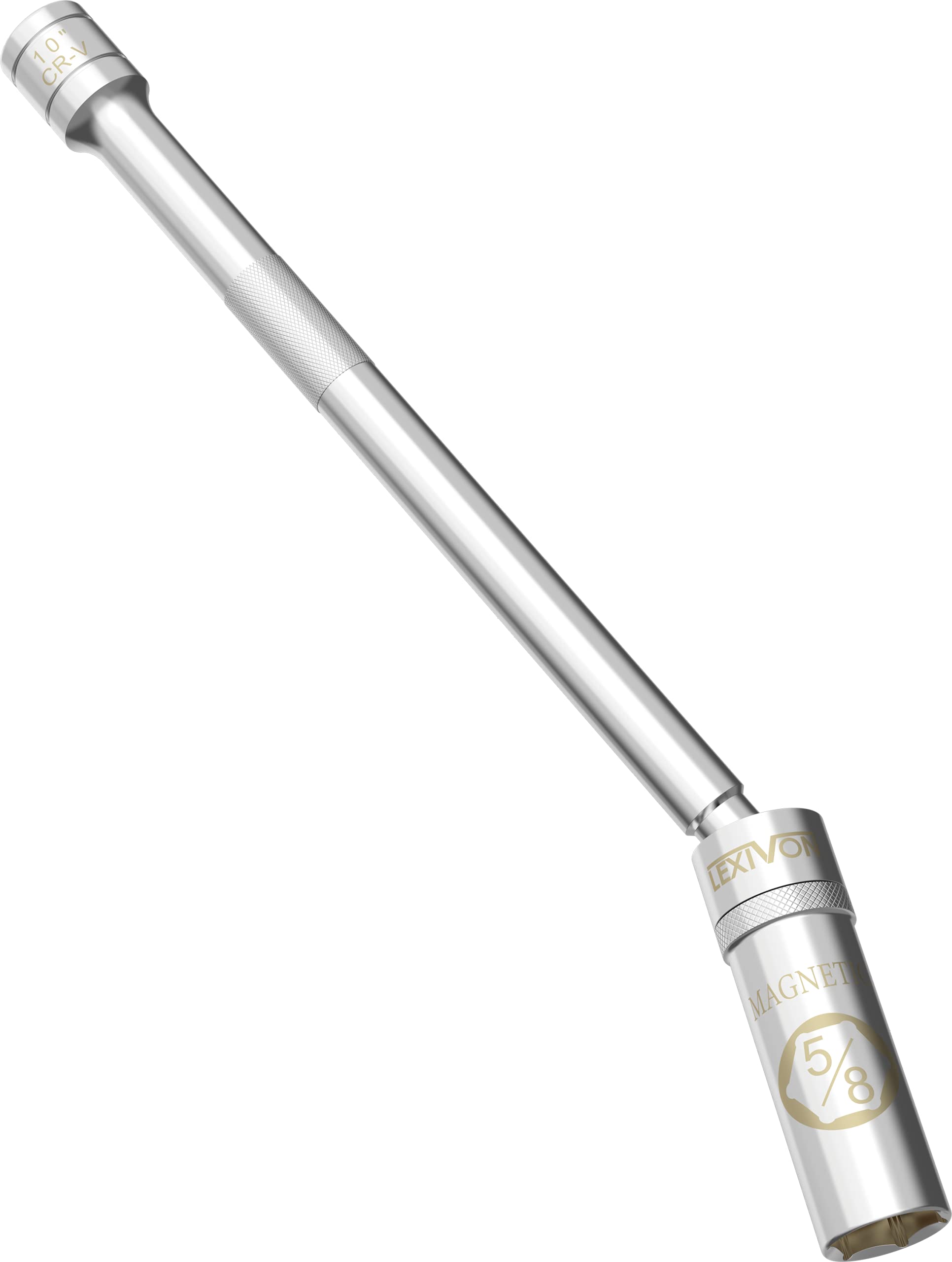 LEXIVON 5/8" Swivel Magnetic Spark Plug Socket, 3/8" Drive x 6" Total Length | Enhanced Magnetic Design with Thin Wall Socket, Cr-v Steel (LX-121)