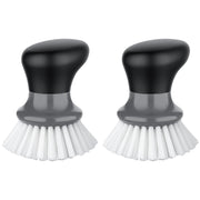 MR.SIGA Dish Scrub Brush, Palm Brush Dish Scrubber with Ergonomic Grip, Kitchen Brushes for Dishes, Gray, Pack of 2