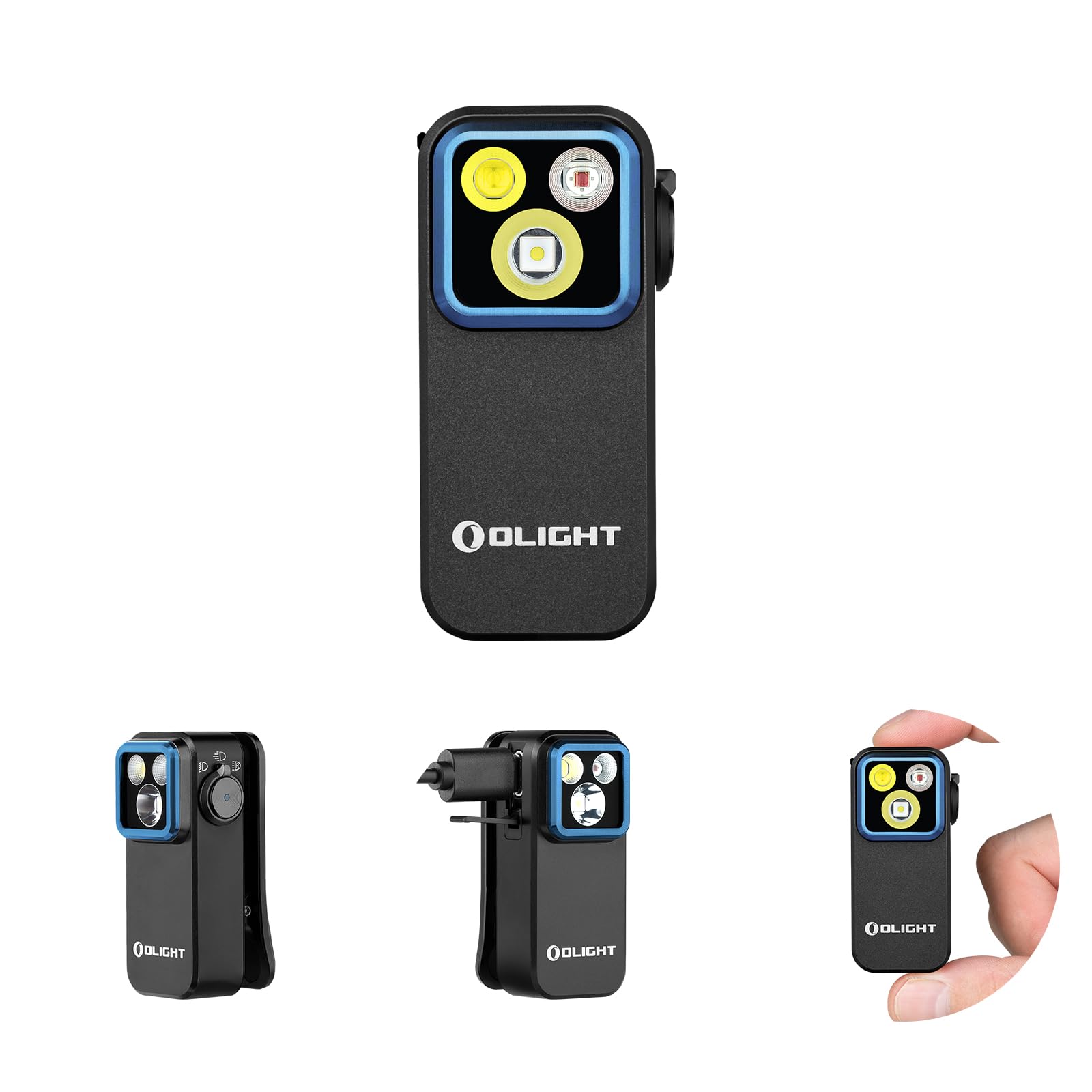 OLIGHT Oclip Pro EDC Flashlight Clip-on Light, Rechargeable 500 Lumens with Three Lighting Solutions Type-C Charging, Magnetic Flash Lights for Signaling, Cycling, Outdoor or Indoor Use(Black)