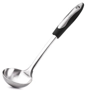 Zulay Kitchen Premium Soup Ladle – 12" Stainless Steel with Non-Slip Silicone Handle