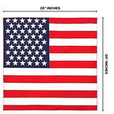 Bold & Stunning American Flag Polyester Bandana (20"x20") - 1 Pc - Perfect for Outdoor, Fashion & Patriotic Events