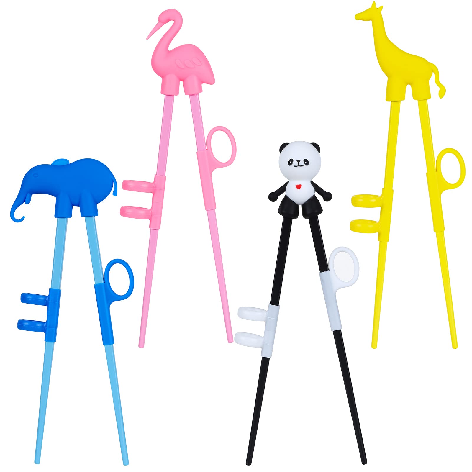 Plum Garden 4 pcs kid chopsticks, Training Chopsticks for Toddler Beginners Baby Children , training chopsticks with animals.