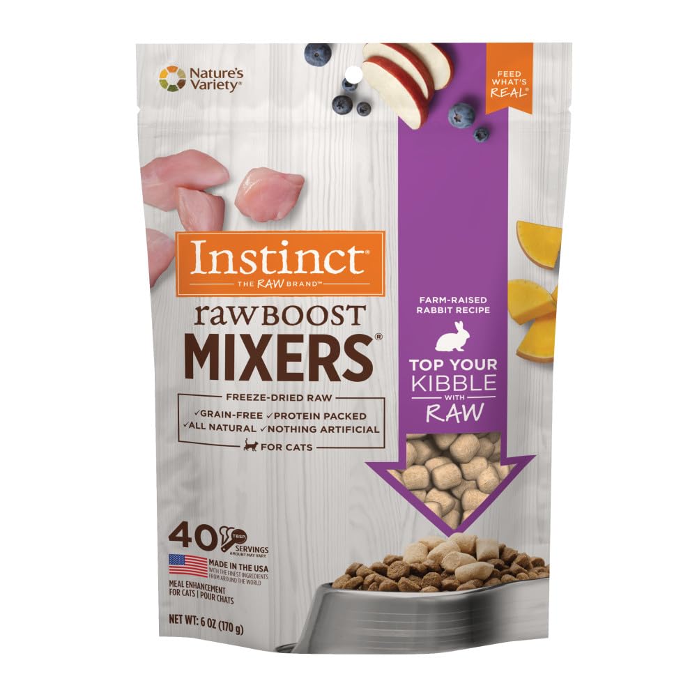 Instinct Raw Boost Mixers Freeze Dried Raw Cat Food Topper, Grain Free Cat Food Topper 6 Ounce (Pack of 1)