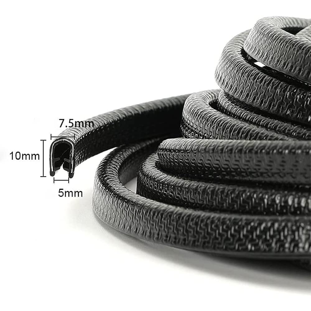 Winunite 32.8ft (10m) Car Door Edge Guards Black – Rubber, No Glue, U-Shaped, Built-in Metal Clips, Fits Most Vehicles, Fade-Resistant, Scratch- and Chip-Resistant – Reduces Dings in Parking Lots