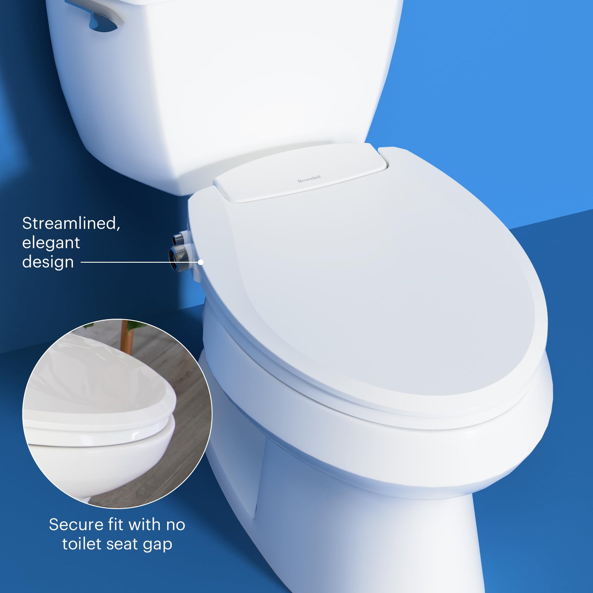 Brondell Bidet Toilet Seat Non-Electric Swash Ecoseat, Fits Elongated Toilets, White - Dual Nozzle System, Ambient Water Temperature - Bidet with Easy Installation