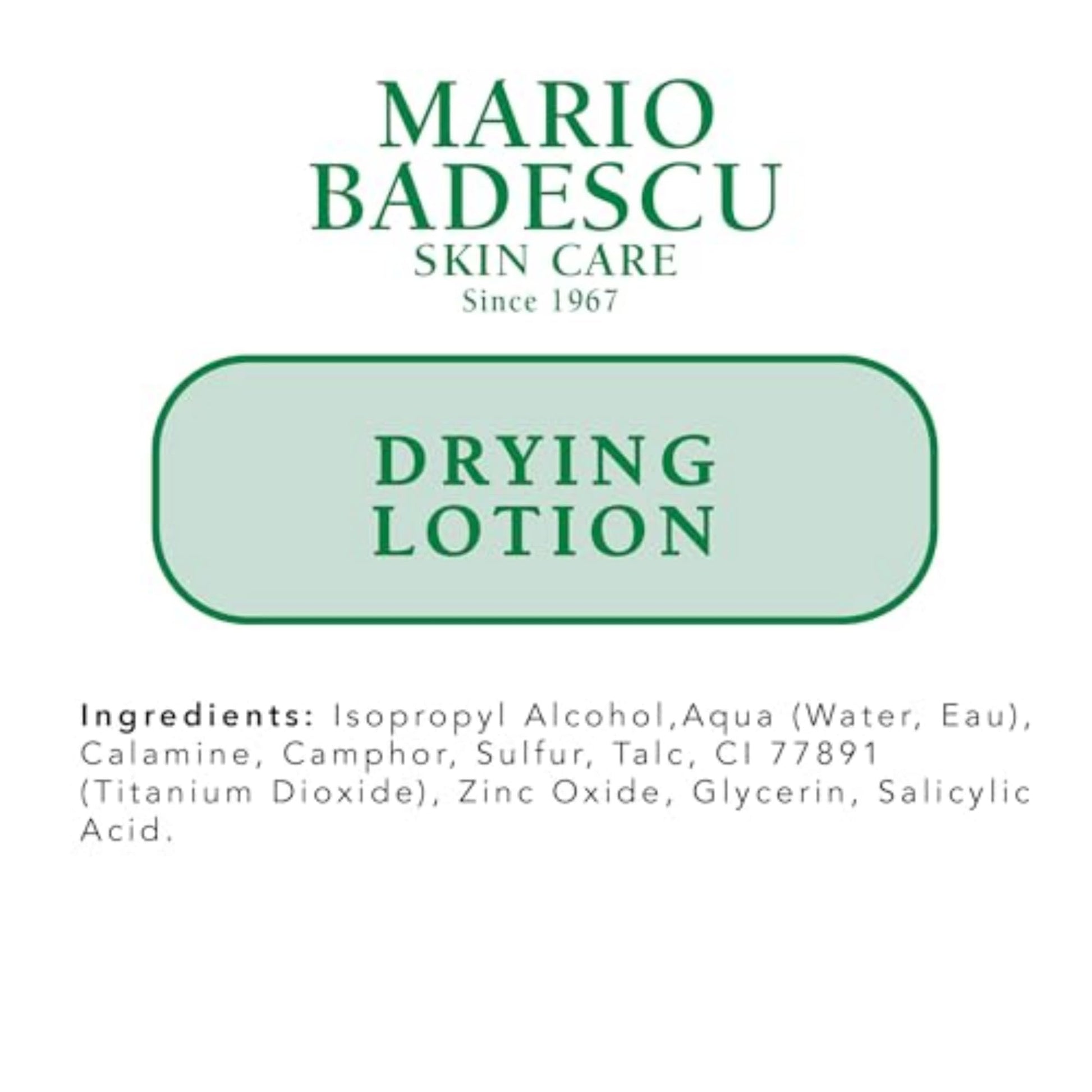 Mario Badescu Drying Lotion for All Skin Types| Blemish Spot Treatment with Salicylic Acid and Sulfur | Dries Surface Blemishes | 1 Fl Oz