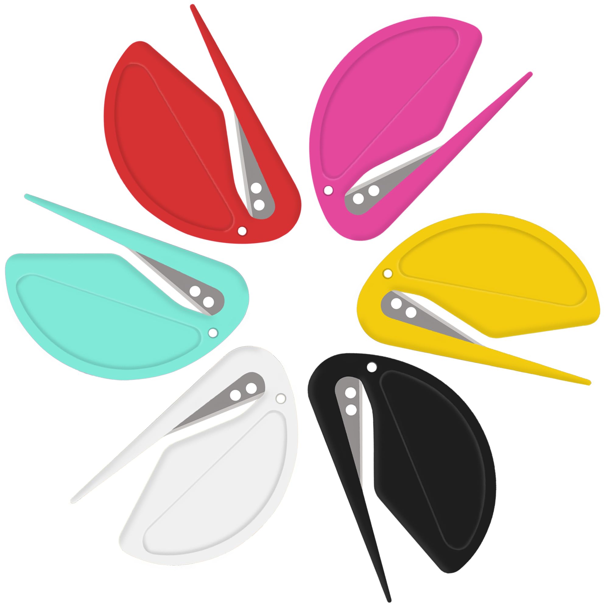 6 Pack Letter Opener Envelope Slitter – Envelope Opener for Women Men,Office Worker,Graduate Students,Home,Office,Postal.Mail Opener with Safety Concealed Sharp Blade Neatly Opened Without Damage