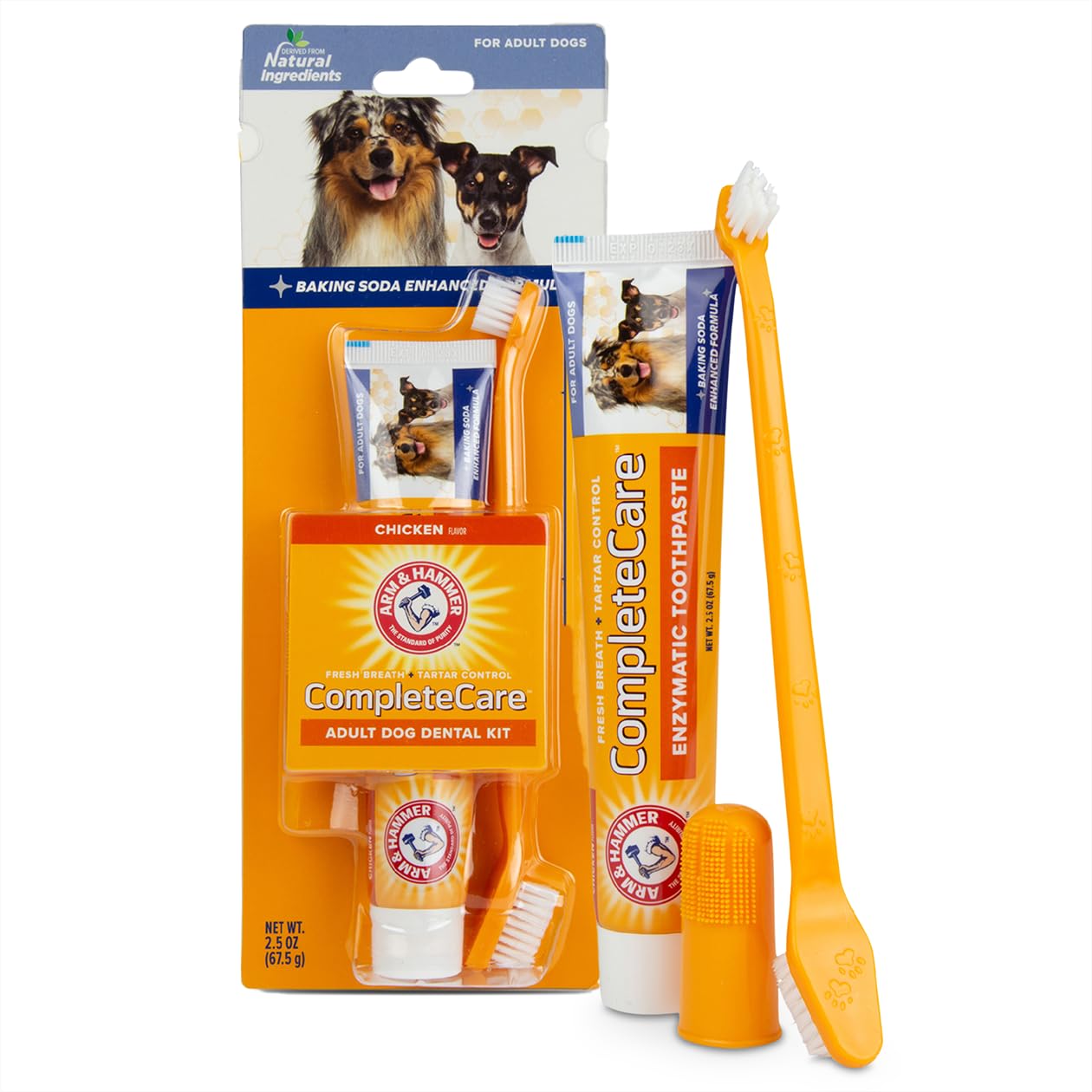 Arm & Hammer for Pets Complete Care Cat & Kitten Dental Kit | Includes 2.5 oz Tuna Flavor Enzymatic Cat Toothpaste, Cat Toothbrush, and Rubber Finger Brush for Cats
