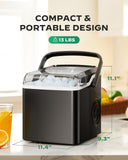 Silonn Countertop Ice Maker - 9 Cubes Ready in 6 Mins, 26lbs in 24Hrs, Portable Ice Machine with Self-Cleaning, 2 Sizes of Bullet Ice for Home/Kitchen/Party/RV, Black