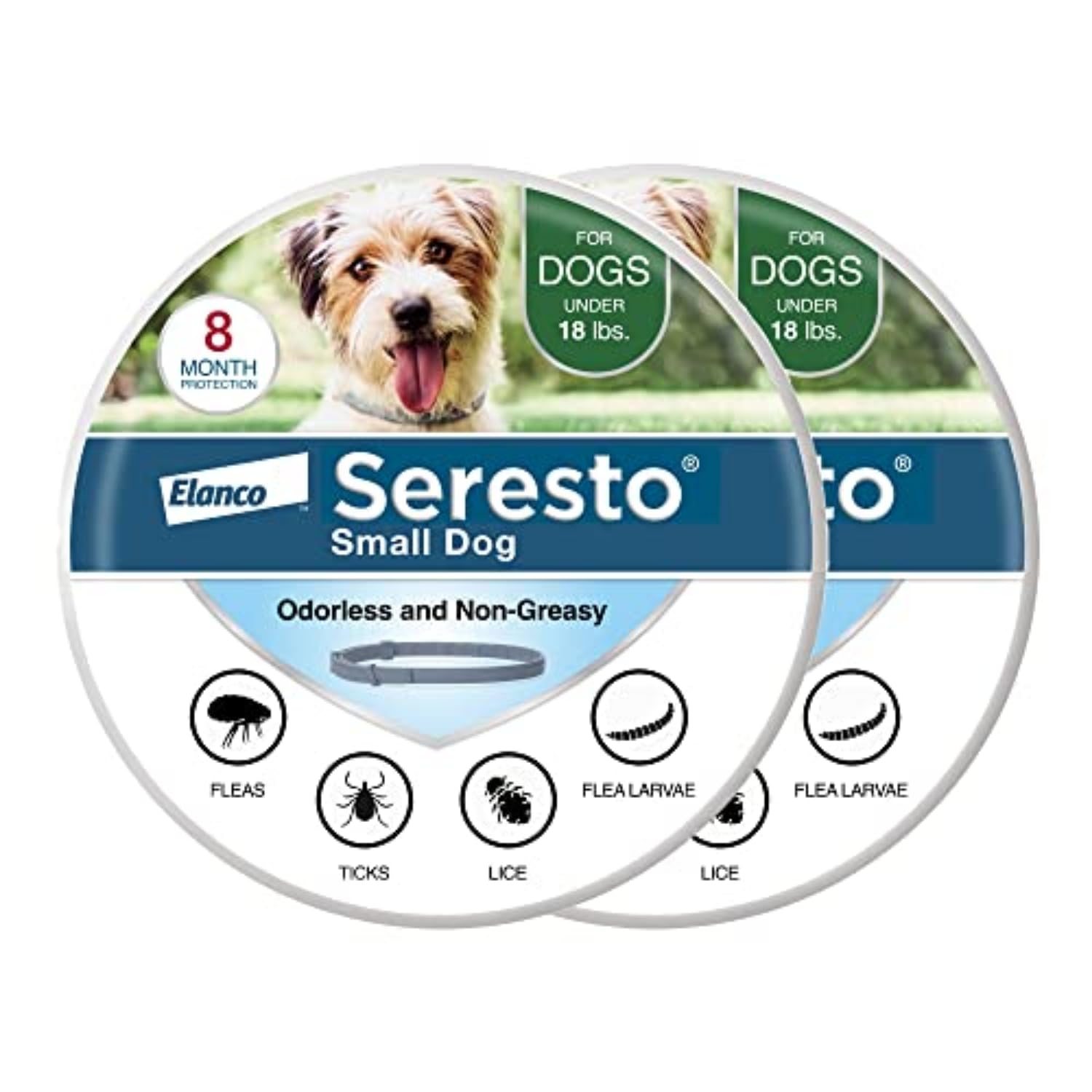 Seresto Small Dog Vet-Recommended Flea & Tick Treatment & Prevention Collar for Dogs Under 18 lbs. | 8 Months Protection