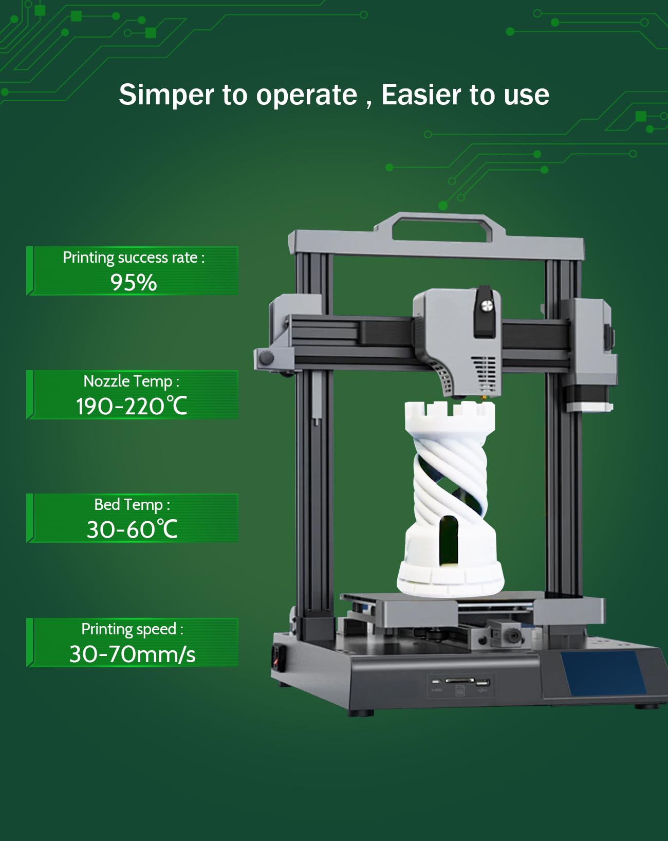DURAMIC 3D PLA Glow Green in The Dark Filament 1.75mm 1Kg, 3D Printing Luminous Filament 1.75mm Dimensional Accuracy +/- 0.02 mm, Fit Most FDM 3D Printers