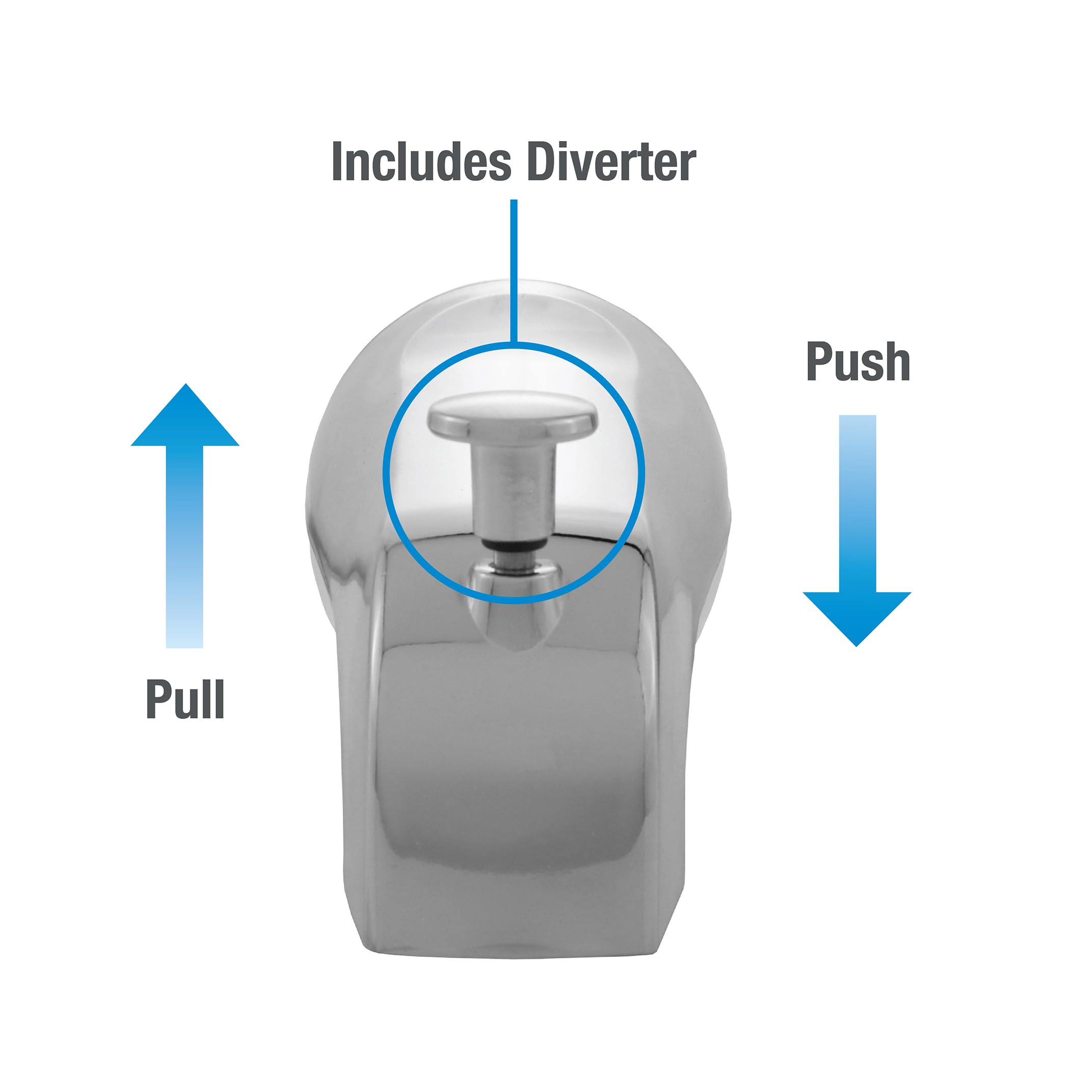 DANCO (88703) Tub Spout with Diverter, Chrome Finish, Metal, 1-Pack