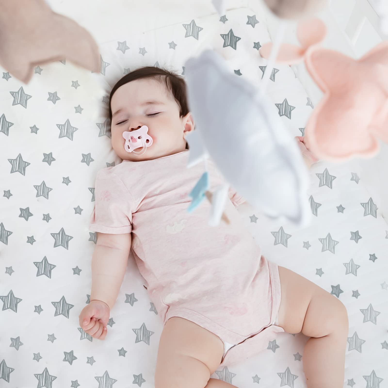 Crib Sheets for Girls 4 Pack, Fitted Crib Sheets for Standard Size Crib and Toddler Mattresses, Soft and Breathable Baby Gift Girl Set, Pink