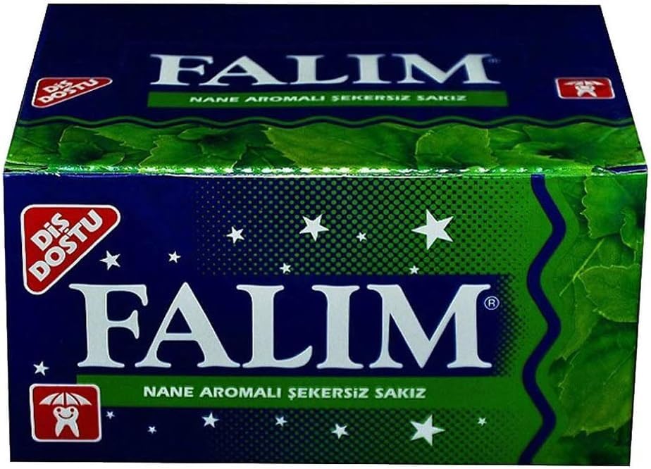 Falim Sugarless Plain Gum Individually Wrapped, Mint Flavored, 100 Piece