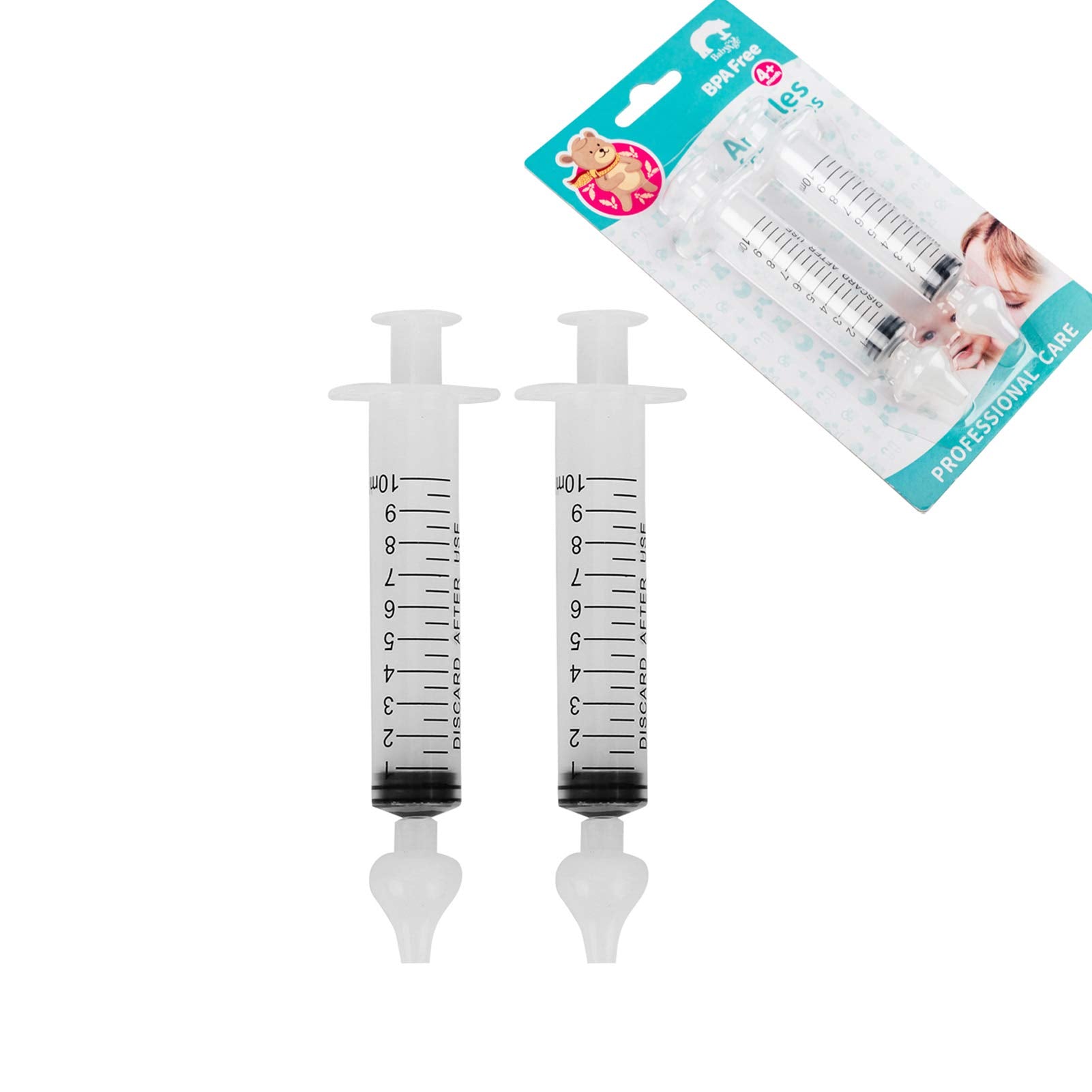 Syringe Nasal Irrigator, Professional Baby Nasal Irrigator Portable Infant Nose Cleaner Rinsing Device Fast All Natural Relief-Nasal Irrigation/Nasal Spray/Nasal Hygiene (2 pièces)