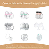 Flange Inserts 19mm Compatible with Medela/Spectra/TSRETE/Elvie/Momcozy/Bellababy Breast Pump 24mm Shields/Flanges, Reduce 24mm Nipple Tunnel Down to 19 mm, 4PCS