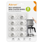 Aieve Appliance Rollers, 8 Pack Small Appliance Slider, Self Adhesive Caster Wheels, Mini Swivel Wheels for Kitchen Countertop Easy Moving