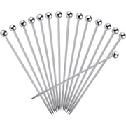 15PCS Cocktail Picks for Drinks, Stainless Steel Cocktail Toothpicks, Reusable Cocktail Skewers, Garnish Picks Bloody Mary Skewers, Metal Martini Picks for Olives Appetizers Fruit (4.3 Inch)