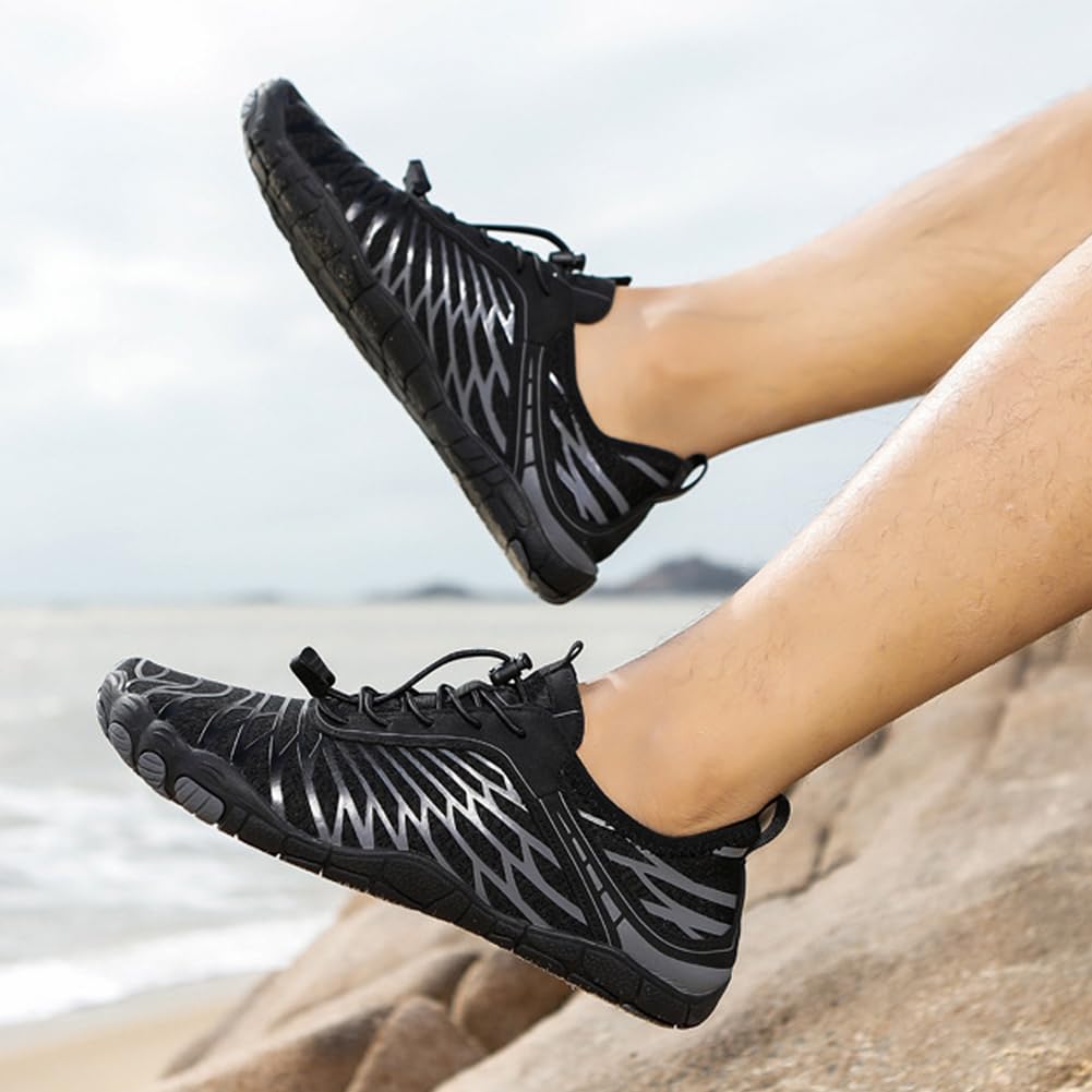 Hike Barefoot Shoes Womens Men Footwear,Pro-Healthy&Non-Slip Water Shoe for Women Men, Wide Toe Running Shoes Boots Sneakers Unisex Black