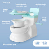 Real Feel 2-in-1 Potty with Wipes Storage, Flushing Sounds & Disposable Liners - Realistic Toilet - Easy to Clean & Assemble - Jool Baby (Aqua)