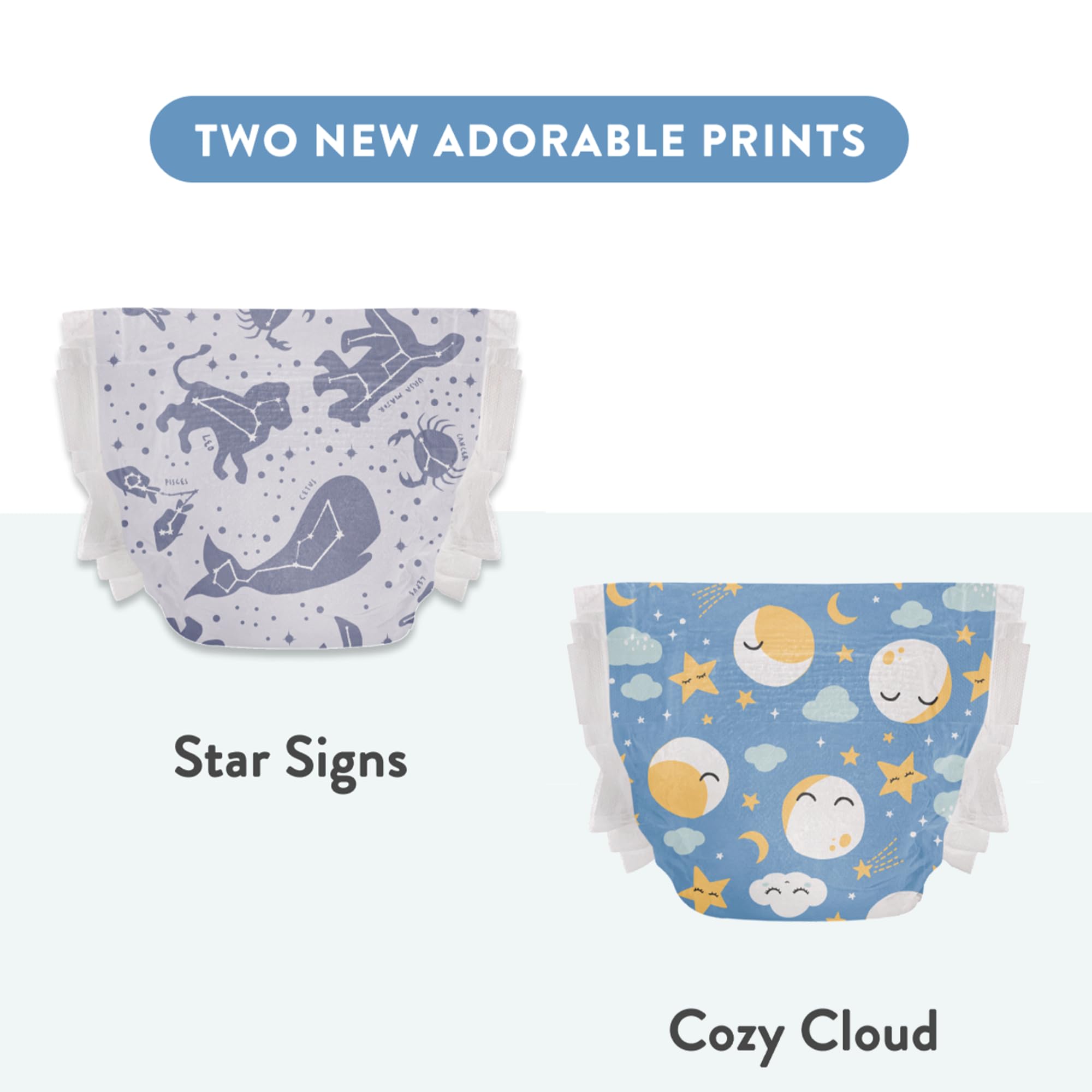 The Honest Company Clean Conscious Overnight Diapers for Sensitive Skin | Hypoallergenic, Fragrance Free | Cozy Cloud + Star Signs | Club Box, Size 6 (35+ lbs), 34 Count