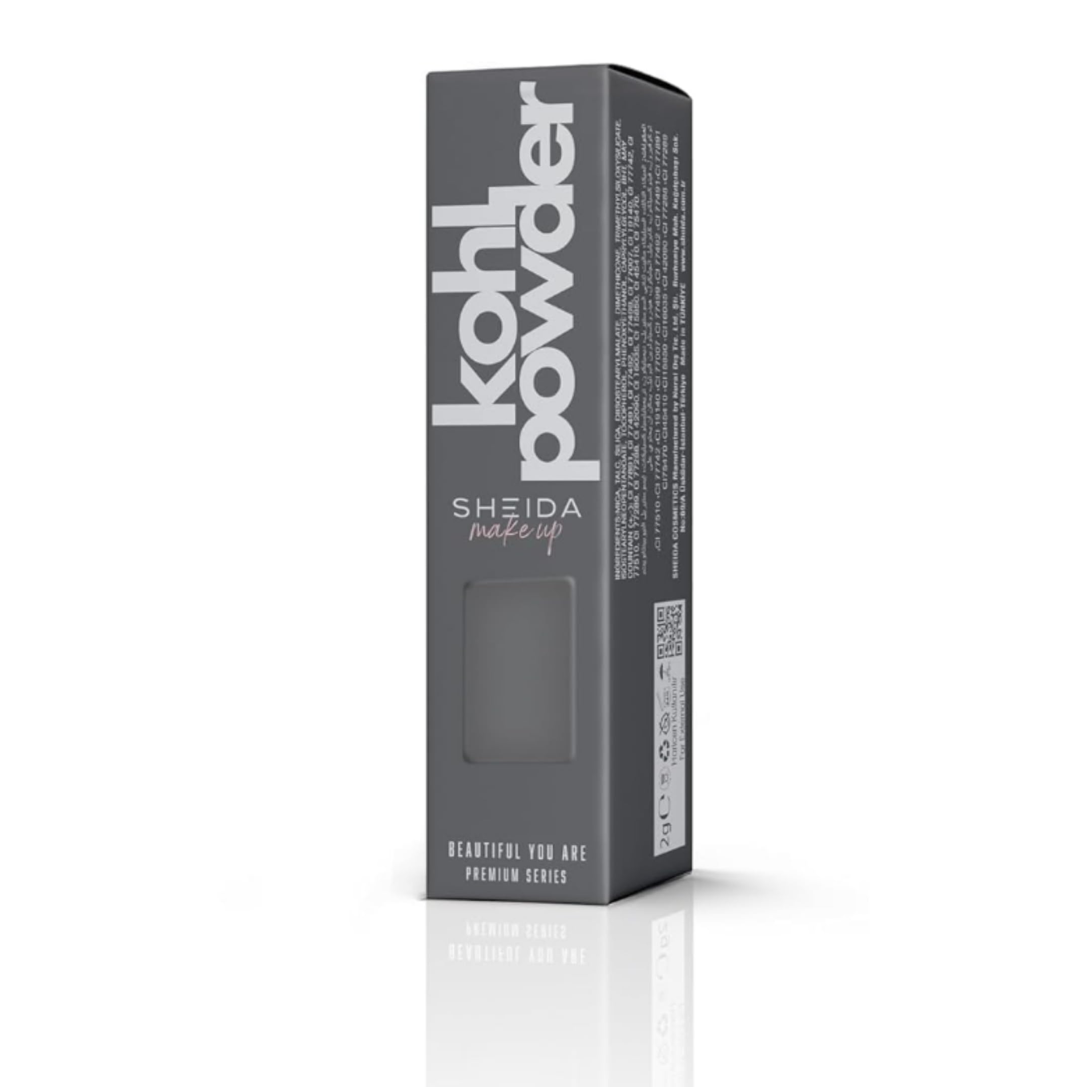Sheida Natural Kohl Powder – Long-Lasting Traditional Eyeliner - Mineral-Rich Formula for Intense Color and Eye Care - Black 2 gr