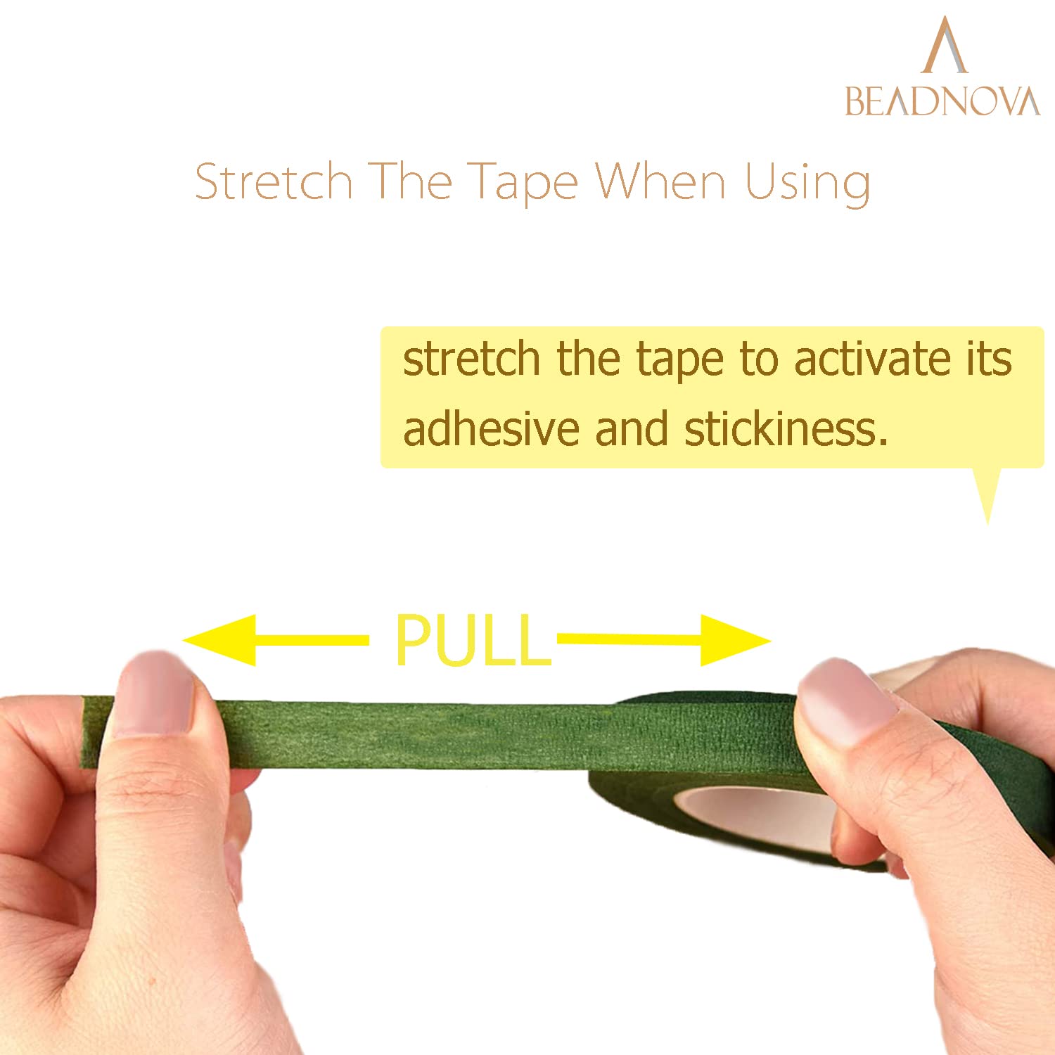 BEADNOVA Floral Tape 1/2inch Flower Tape Dark Green Floral Tape for Bouquets Floral Arranging Stem Wrap Craft (Dark Green, 30yards)