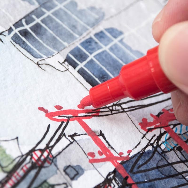 8 Paint Markers, 3M Fine Posca Markers with Reversible Tips, Acrylic Paint Pens for Art Supplies, Fabric Paint