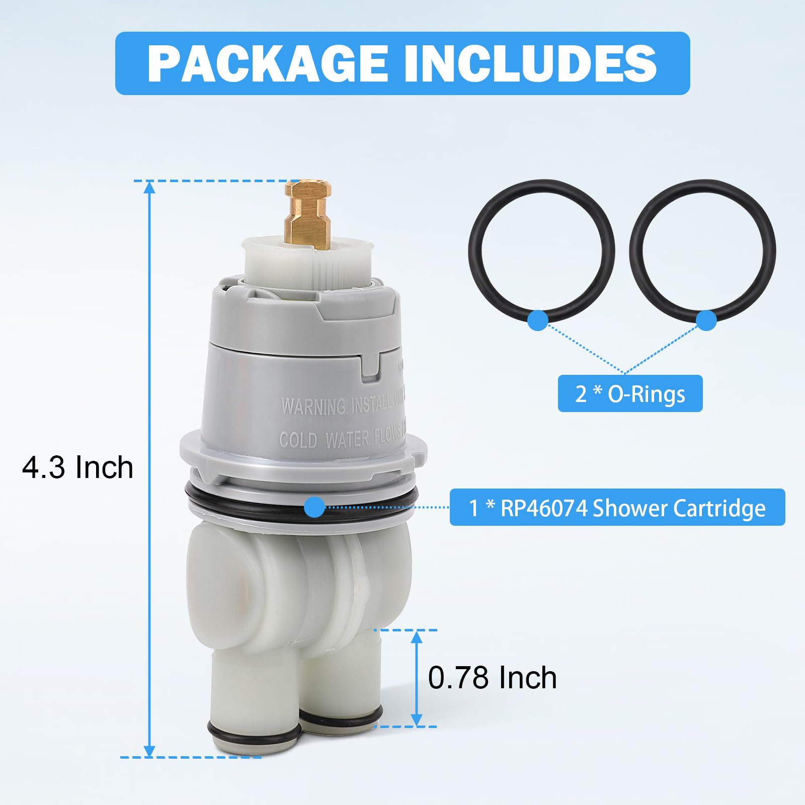 RP46074 Delta Shower Valve Cartridge Compatible with Delta 13/14 Series Bath Tub Shower Faucet Single Handle Universal Shower Valve Cartridge Repair Assembly Replacement Monitor Cartridge Parts