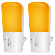LOHAS Amber Dimmable Plug in Yellow Night Light with Dusk to Dawn Sensor for Kids Bedroom, 5-80LM Suit for Nursery, Hallway, Stairway,Bedroom, Bathroom,2Pack