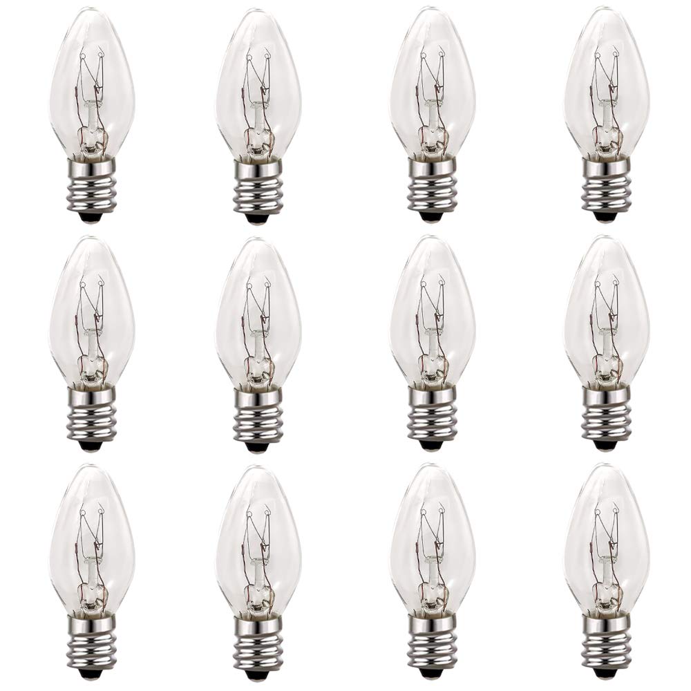 12 Pack, 15 Watt Light Bulbs for Himalayan Salt Lamps & Baskets, Chandeliers, Scentsy & Wax Warmers, E12 Base